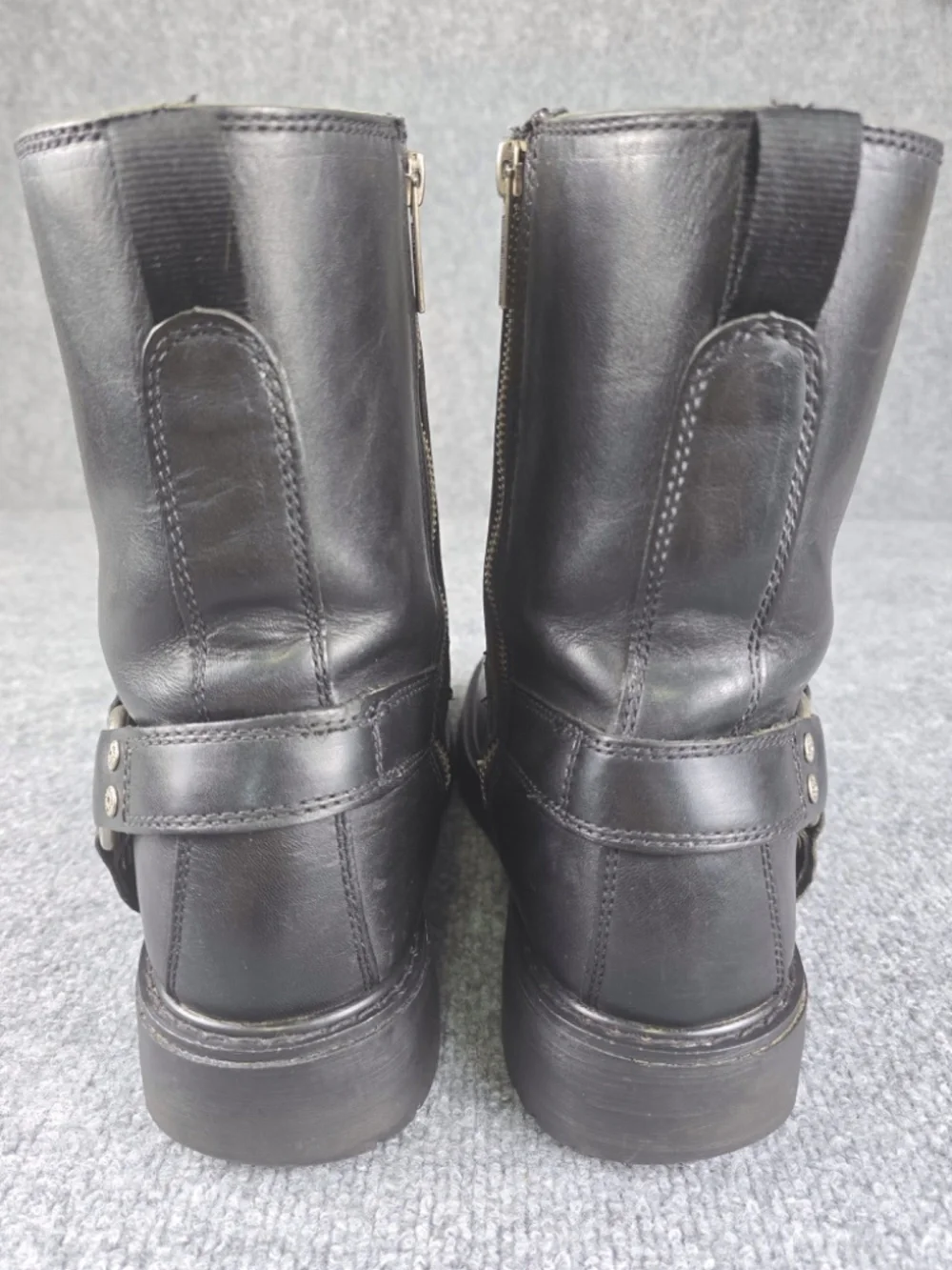 Harley-Davidson Men's Side Street Black Leather Harness Boots Size 8 / EUR 41